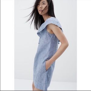 Madewell one shoulder chambray dress
